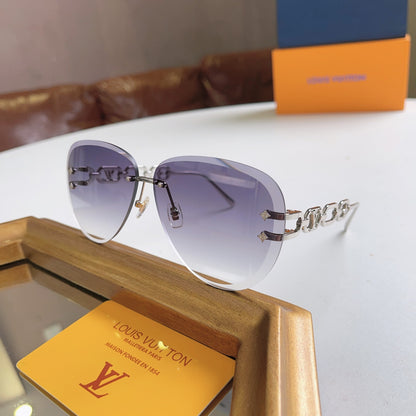 High-quality 7-color stylish round chain sunglasses
